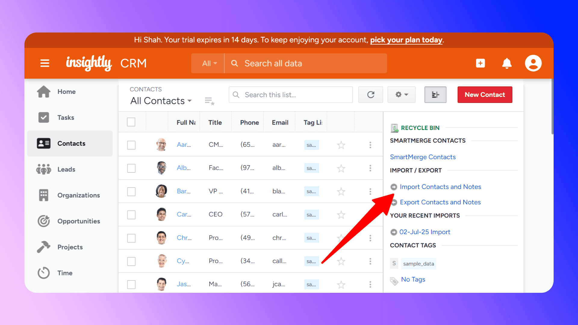 How to Import Contacts into Insightly