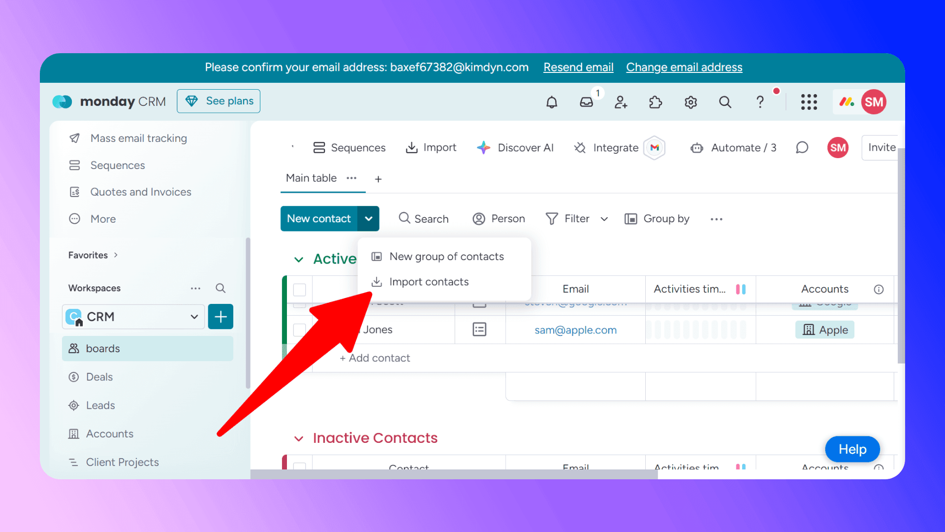 How to Import Contacts into Monday.com