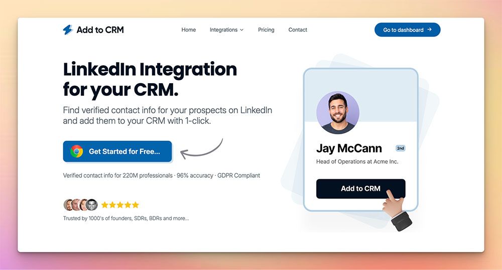 Add to CRM LinkedIn Integration