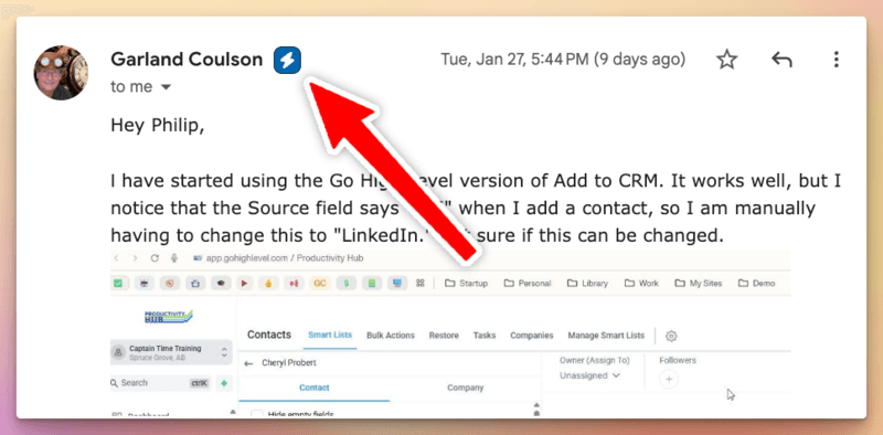 Using Add to CRM in Gmail and Outlook
